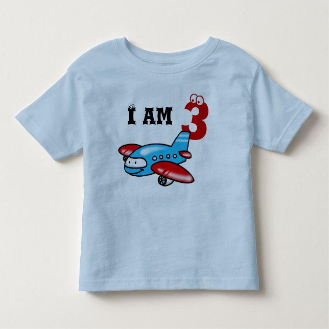 3rd birthday boy gift ( airplane ) toddler t-shirt (Front)