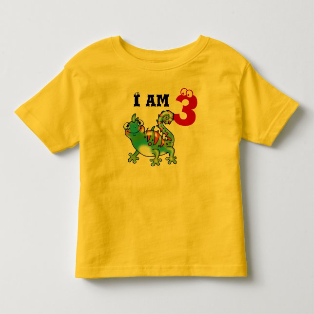 3rd birthday boy gift (funny lizard) toddler t-shirt (Front)