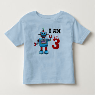 3rd birthday boy gift - robot toddler t-shirt