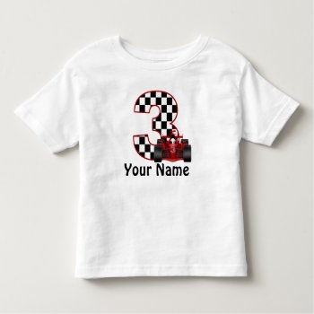 3rd Birthday Boy Personalized Race Car Shirt by mybabytee at Zazzle