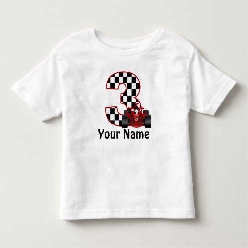 3rd Birthday Boy Personalized Race Car Shirt