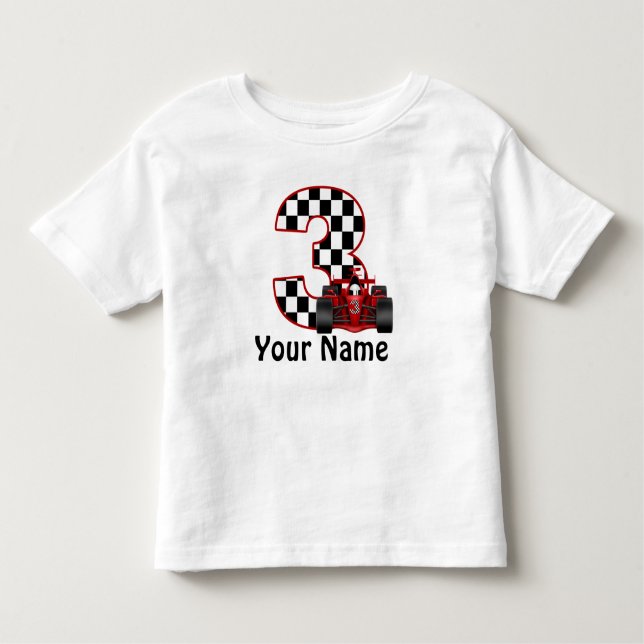 3rd Birthday Boy Personalized Race Car Shirt (Front)