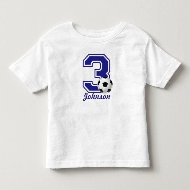 3rd Birthday boy soccer,football personalized Toddler T-shirt (Front)