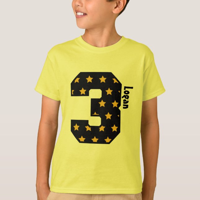 3rd Birthday Boy Three Year Custom Name V01D T-Shirt (Front)