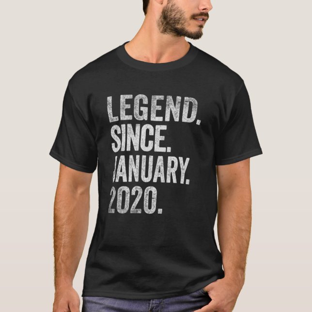 3rd Birthday Boys 3 Years Old Legend Since January T-Shirt (Front)