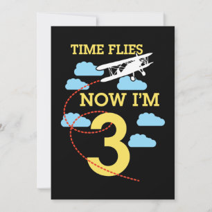 3rd Birthday Boys Airplane 3 year old Birthday Invitation