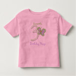 3rd Birthday Butterfly Hugs Custom Name Toddler T-shirt at Zazzle