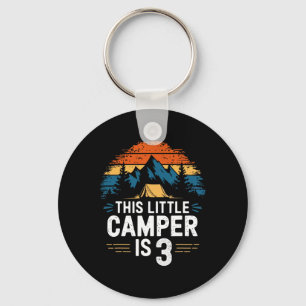 3rd Birthday Camping Shirt For 3 Year Old Kids Cam Keychain