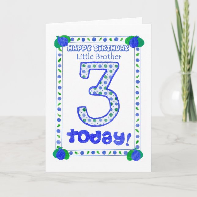 3rd Birthday Card for a Little Brother (Front)
