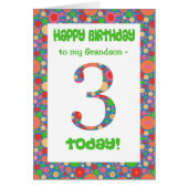 3rd Birthday Card for Grandson, Bright and Bubbly (Front)