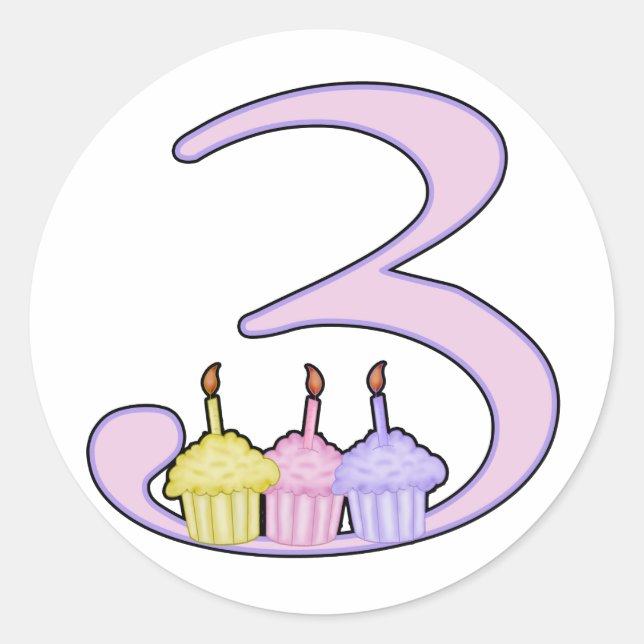 3rd Birthday Classic Round Sticker (Front)