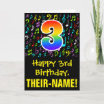 [ Thumbnail: 3rd Birthday: Colorful Music Symbols + Rainbow 3 Card ]