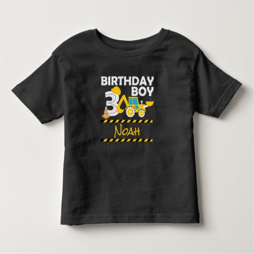 3rd birthday construction site crane 3 years old toddler t_shirt