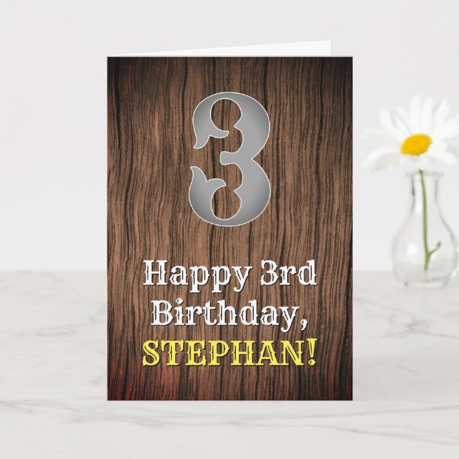3rd Birthday: Country Western Inspired Look, Name Card (Small Plant)