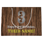 [ Thumbnail: 3rd Birthday: Country Western Inspired Look, Name Gift Bag ]