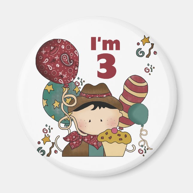 3rd Birthday Cowboy T-shirts and Gifts Magnet (Front)