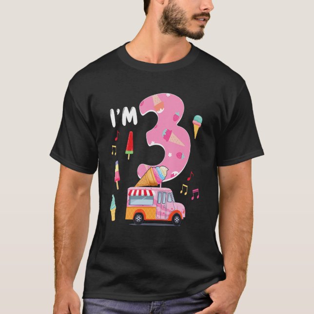 3rd Birthday Crew Ice Cream Truck I'm 3 Years Old  T-Shirt (Front)