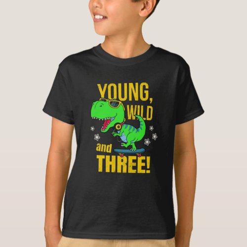 3rd Birthday Dinosaur Boy T_Shirt