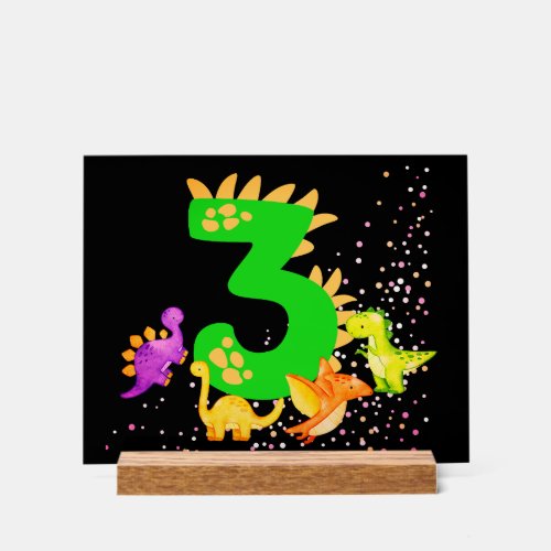 3rd Birthday Dinosaur Design My third birthday  Acrylic Sign