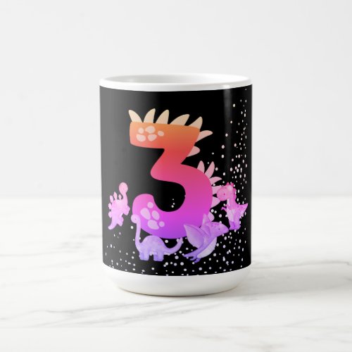 3rd Birthday Dinosaur Design My third birthday  Magic Mug