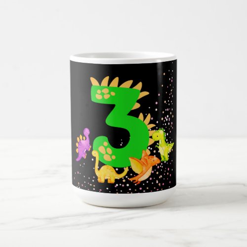 3rd Birthday Dinosaur Design My third birthday  Magic Mug