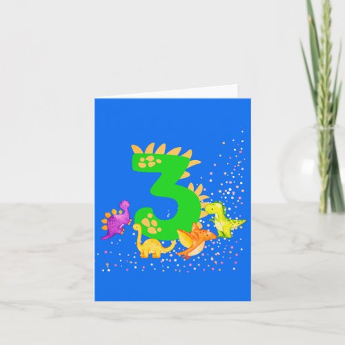 3rd Birthday Dinosaur Design My third birthday  Note Card