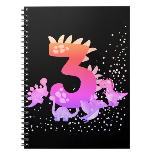 3rd Birthday Dinosaur Design My third birthday  Notebook