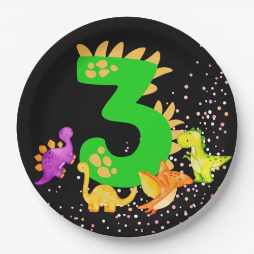 3rd Birthday Dinosaur Design My third birthday  Paper Plates