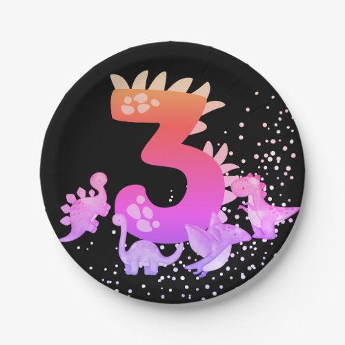 3rd Birthday Dinosaur Design My third birthday  Paper Plates