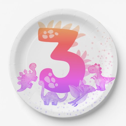 3rd Birthday Dinosaur Design My third birthday  Paper Plates