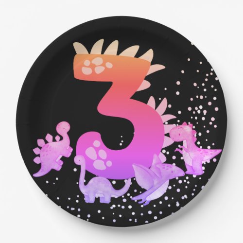 3rd Birthday Dinosaur Design My third birthday  Paper Plates