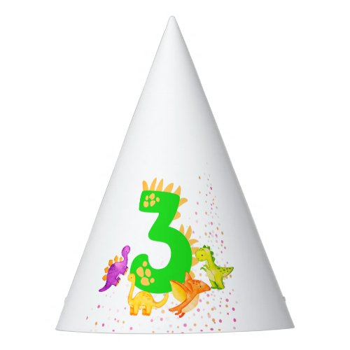 3rd Birthday Dinosaur Design My third birthday  Party Hat