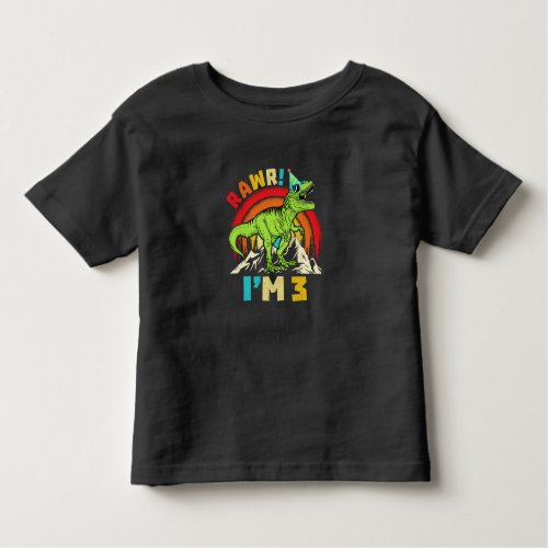 3rd Birthday Dinosaur T Rex Rawr Im 3 For Boys To Toddler T_shirt