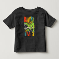 3rd Birthday Dinosaur T Rex Rawr I'm 3 For Boys
