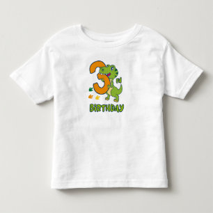 3rd birthday dinosaur  toddler t-shirt
