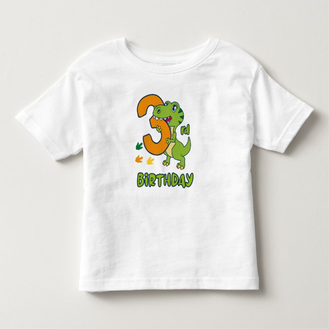 3rd birthday dinosaur  toddler t-shirt (Front)