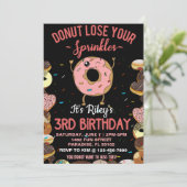 3rd Birthday Donut Theme Funny Quote Invitation (Standing Front)