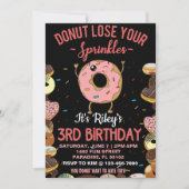 3rd Birthday Donut Theme Funny Quote Invitation (Front)