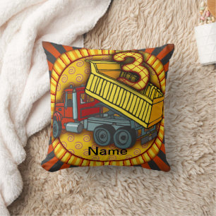 3rd Birthday Dump Truck custom pillows