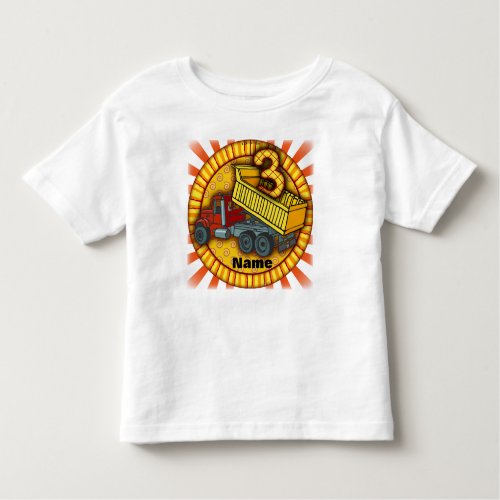 3rd Birthday Dump Truck Toddler T_shirt