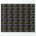 [ Thumbnail: 3rd Birthday: Elegant Luxurious Faux Gold Look # Wrapping Paper ]