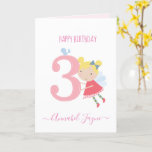 3rd birthday fairy, girls cute personalized  card<br><div class="desc">An adorable third birthday card with the cutest little fairies that you can personalise. The birthday fairy collection is perfect for little girls who adore magical creatures. You can choose between two types of card. You can choose either silky gloss paper or matte paper. Matte, is a classic, all-around paper...</div>