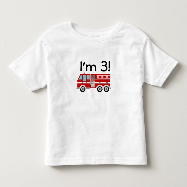 3rd Birthday Fire Engine Toddler T-shirt (Front)