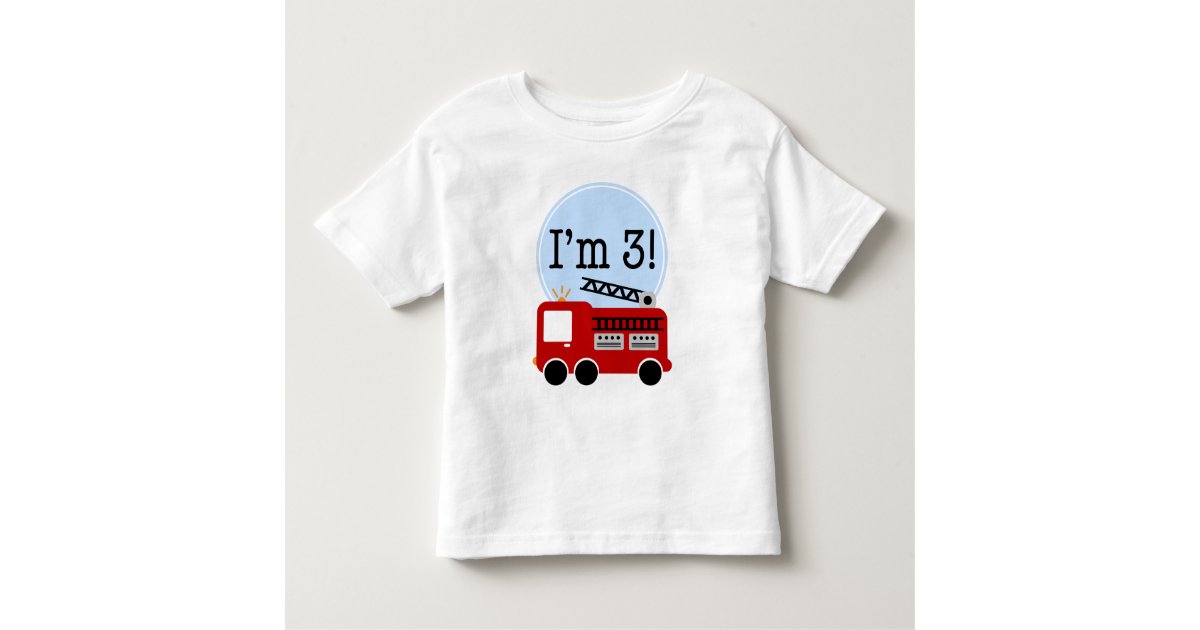 3rd Birthday Fire Truck Toddler T-shirt | Zazzle