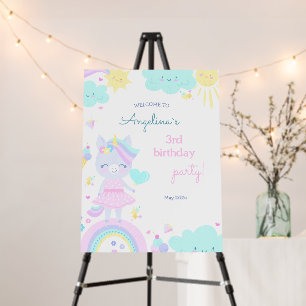 3rd Birthday Foam Boards with a cute unicorn.