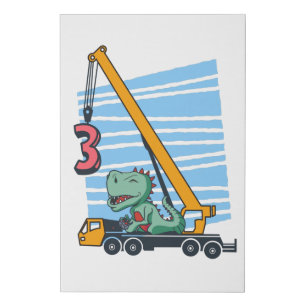 3rd Birthday for 3 year old Kids B-day Faux Canvas Print