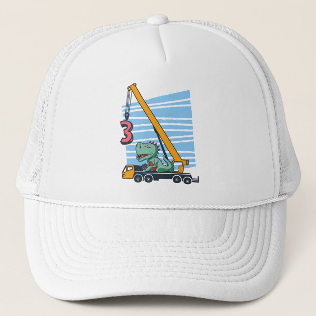 3rd Birthday for 3 year old Kids B-day Trucker Hat (Front)