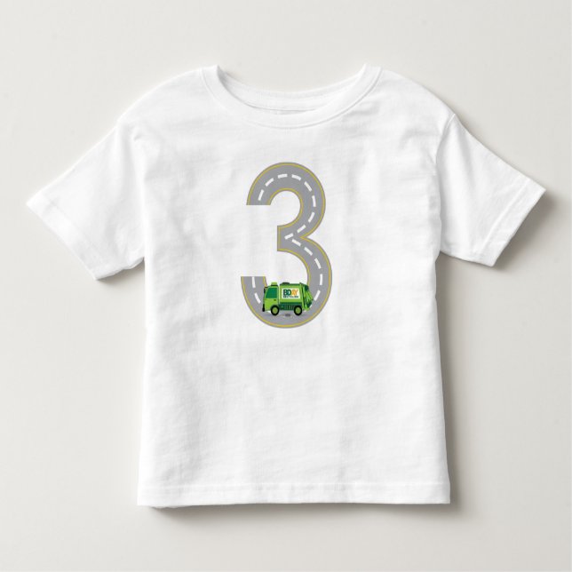 3rd Birthday Garbage Truck T-shirt (Front)