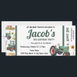3rd Birthday Get Your Tractor Ticket Invitation<br><div class="desc">Fun boys themed tractor farming birthday invitations. Available as a digital download printable.
Great for any season. Let's build something fun for your little guy on his birthday!</div>