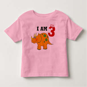 3rd birthday gift, dinosaur triceratops toddler t-shirt
